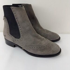 Balenciaga Women's Suede Chelsea Ankle Boots Grey Made in Italy Size 36.5